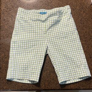 J.McLaughlin Masie pull-on shorts in green and white gingham print